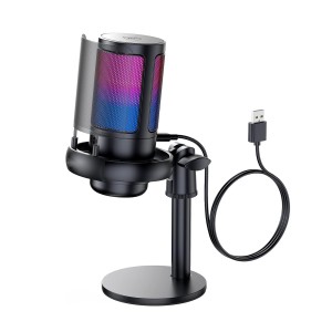 USB Condenser Microphone with RGB Lighting