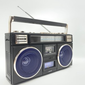 Retro Style Boombox with Radio, Micro SD Player